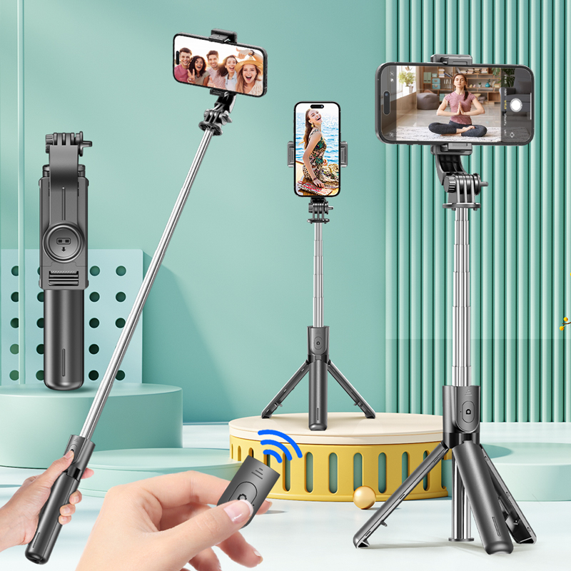 Smart Tv Stick - Selfie Stick-statief met afneembare Bluetooth-afstandsbediening, 360°