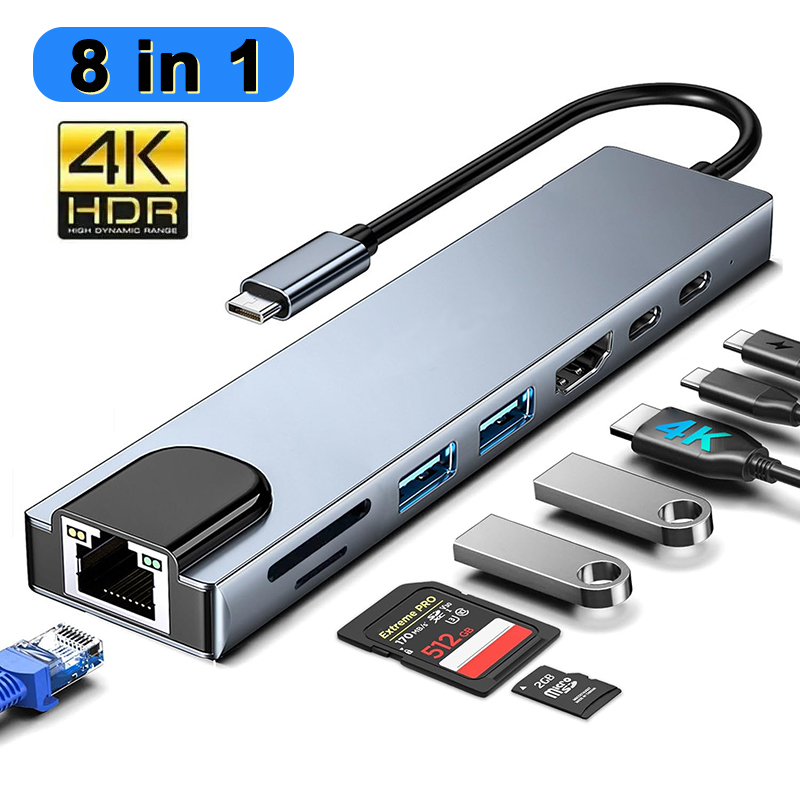 Home Cinema Usb - 8-in-1 USB Type C-hub voor MacBook