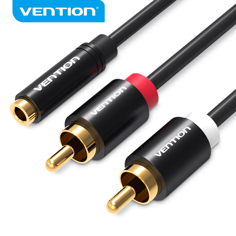 Home Cinema Beamer - Vention Jack 3.5mm Female naar 2RCA