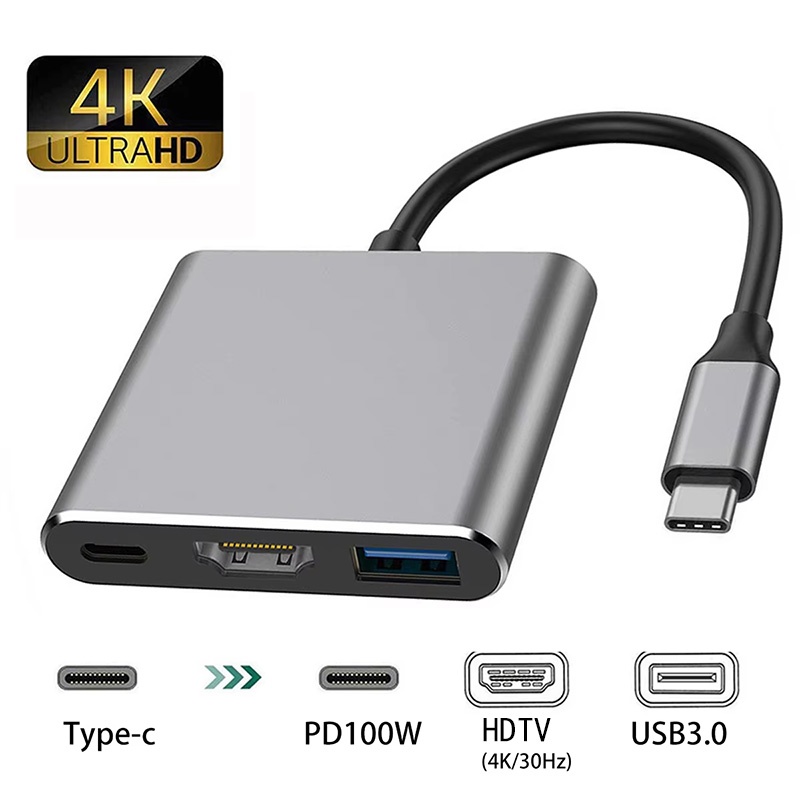Home Cinema Usb - USB-C naar HDMI-compatibele 3-in-1 kabelconverter USB