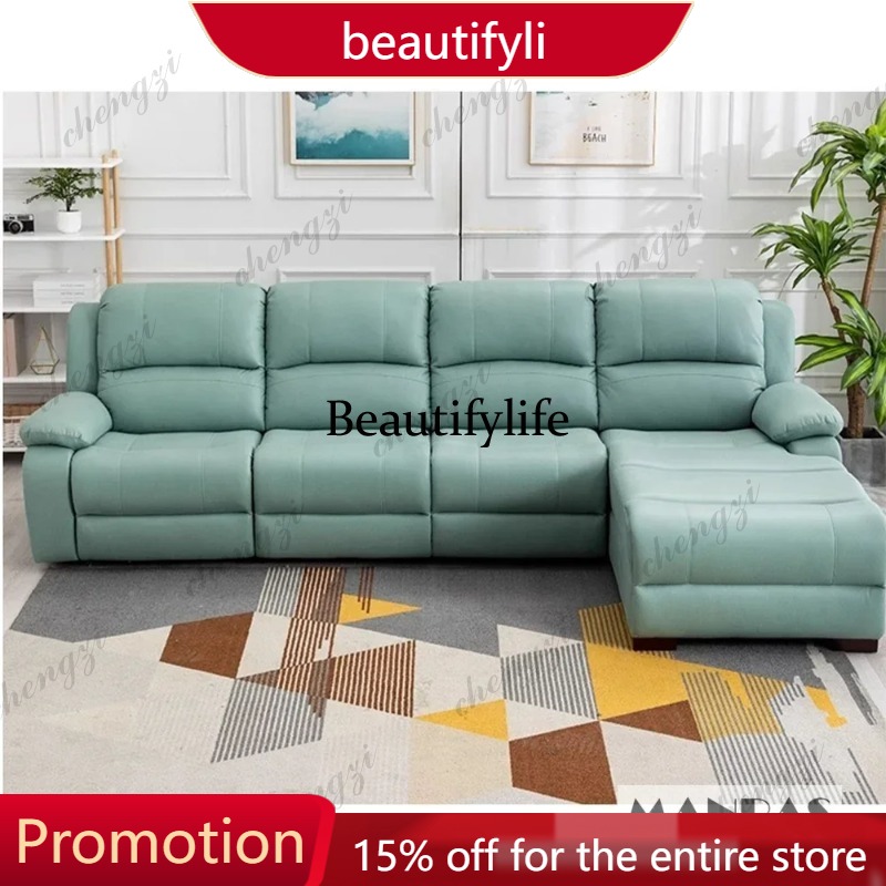 Home Cinema Couch - 01A Lederen Elektrische Relaxfauteuil Theaterbank Power