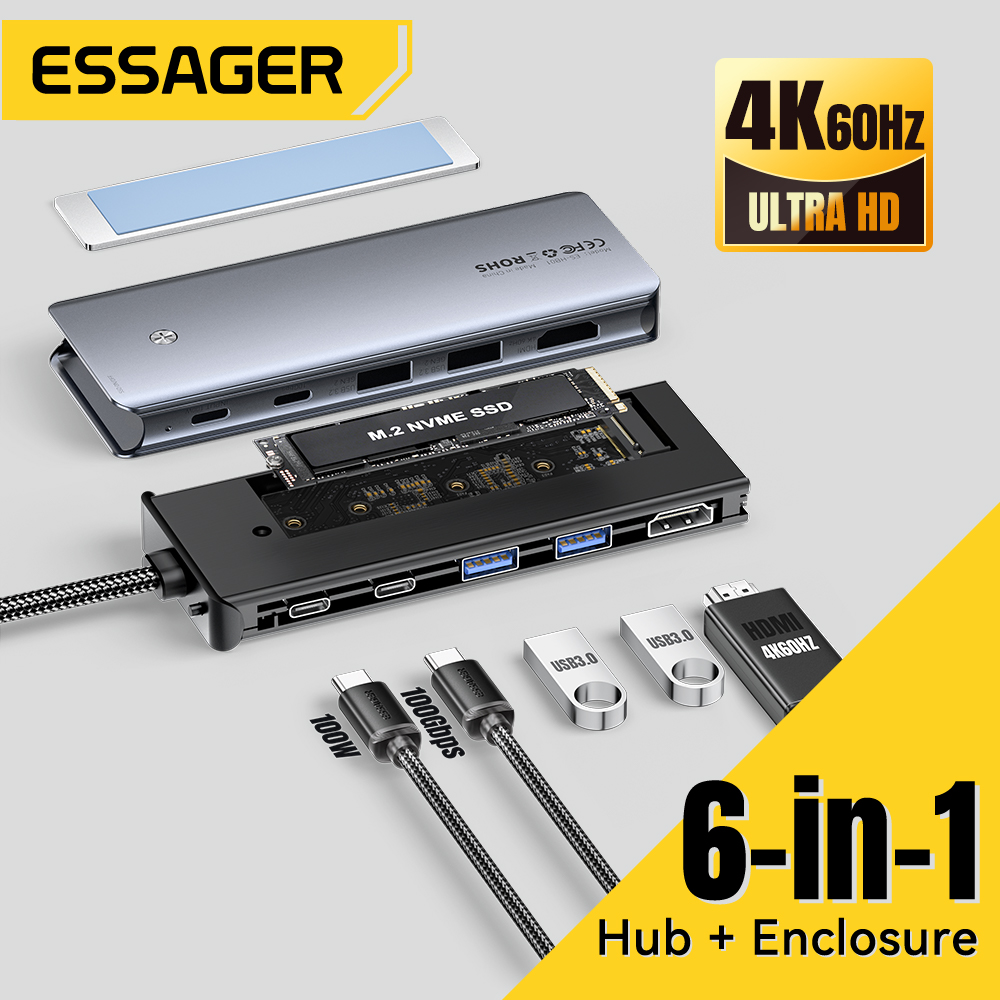 Home Cinema Usb - Essager USB C Hub Met M.2