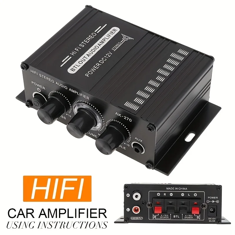 Home Cinema Beamer - AK-270 400W Mini Eindversterker 12V/24V 2.0