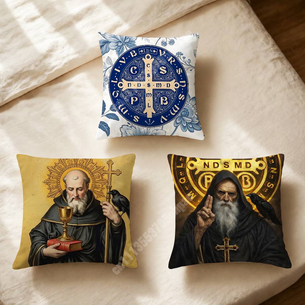 Home Cinema Couch - Sao Bento St. Benedict Kruis Bedrukte