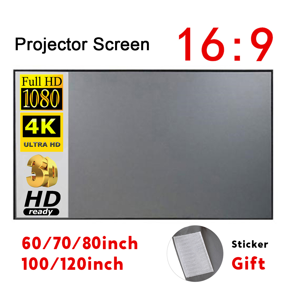 Home Cinema Blanc - Draagbare projectorscherm Eenvoudig gordijn Anti-licht 60/70/80/100/120