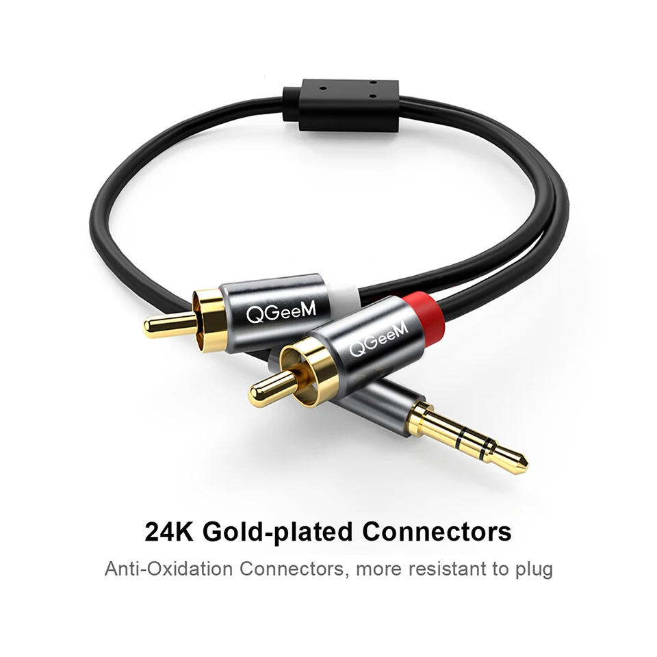 QGeeM RCA-kabel 2RCA naar 3.5  - Home Cinema Beamer recensie en prijs
