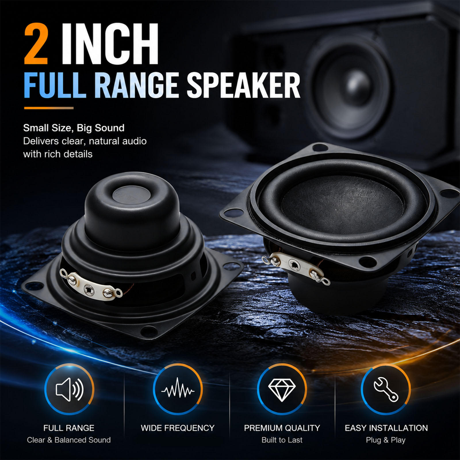 2Pcs 2 Inch Mini Audio Draagba - Home Cinema Complet recensie en prijs