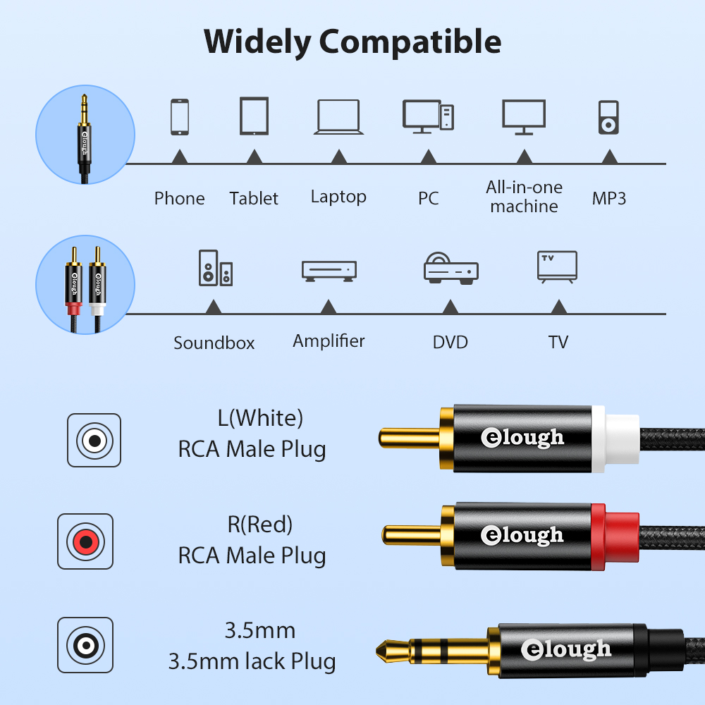 Elough Rca Kabel Aux Rca Luids - Home Cinema Beamer recensie en prijs