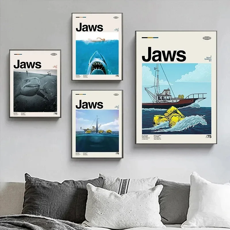 Minimalistische Art Jaws Movie - Home Cinema Interiors recensie en prijs