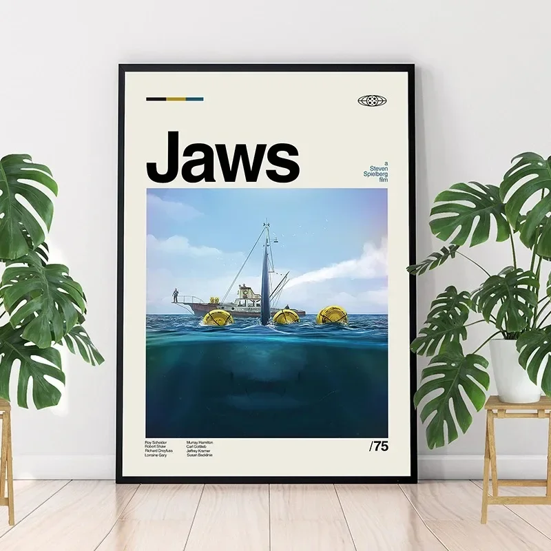 Minimalistische Art Jaws Movie - Home Cinema Interiors recensie en prijs