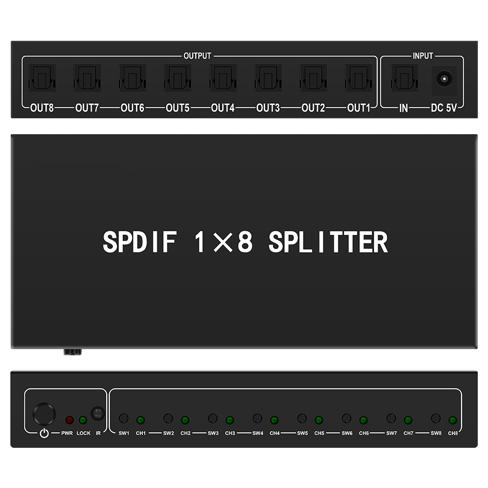 Optische Audio Splitter,1 In 8 - Home Cinema Beamer recensie en prijs
