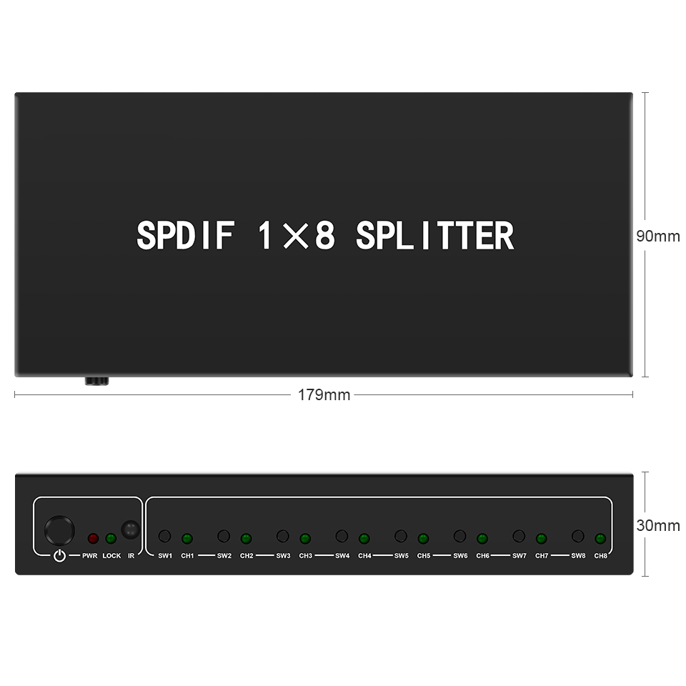 Optische Audio Splitter,1 In 8 - Home Cinema Beamer recensie en prijs